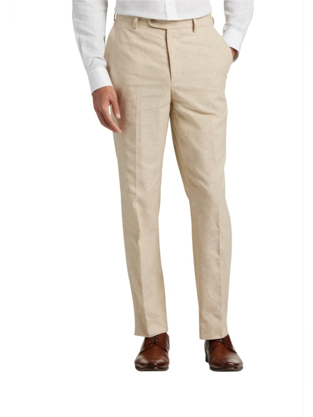 Pronto Uomo Platinum Men's Classic Linen Pants in Beige 34 X 31 Office Business